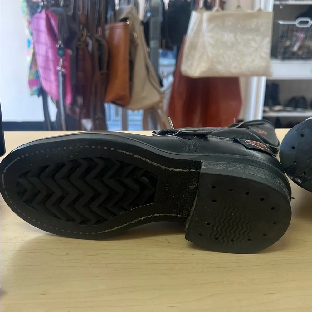 Harley-Davidson Black Combat Boots with Eagle Design - Picture 3 of 5